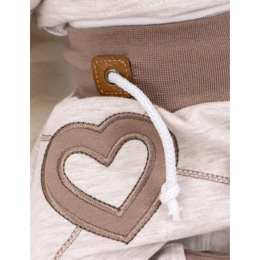 Baby Sweets 2tlg Set Shirt + Hose Patchwork Herzen beige