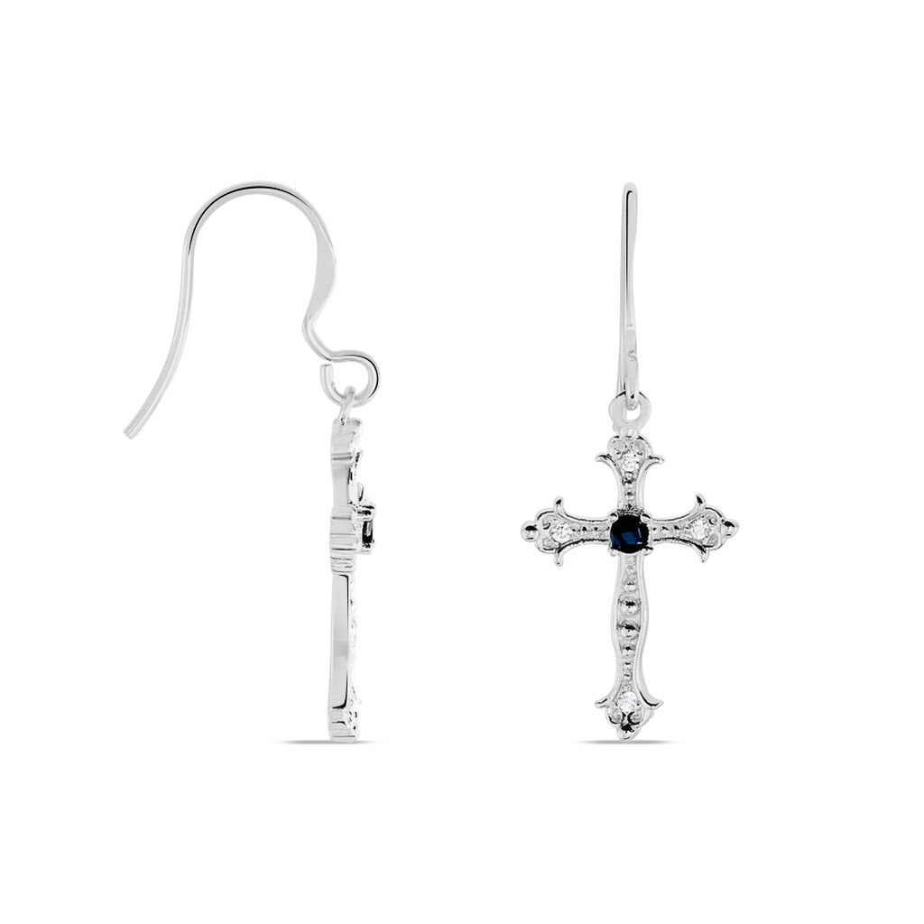 Boucles D'oreilles Pendantes Argent Blanc Florian Oxydes De Zirconium