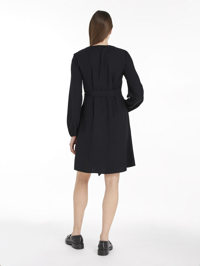 Tommy Hilfiger FLUID VIS GATHERED BELTED DRESS Black