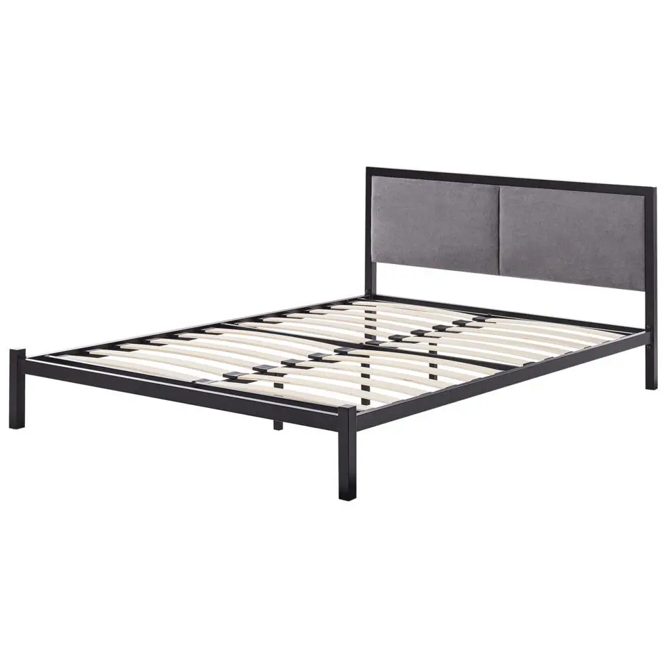 CLAMART - Tweepersoonsbed - Zwart/Grijs - 140 x 200 cm - Metaal
