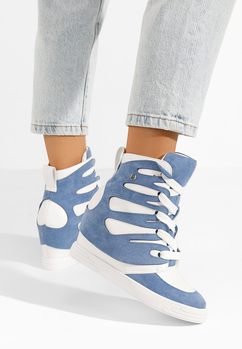 Baskets pour femme avec plateforme cachée bleus Kaia