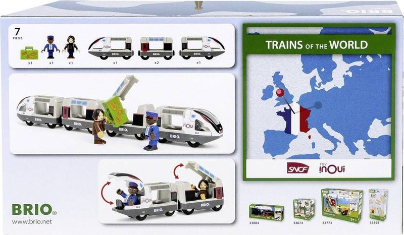 BRIO - 36087 Treinen van de Wereld - TGV Hogesnelheidstrein - Speelgoed - Geschikt voor Kinderen vanaf 3 Jaar