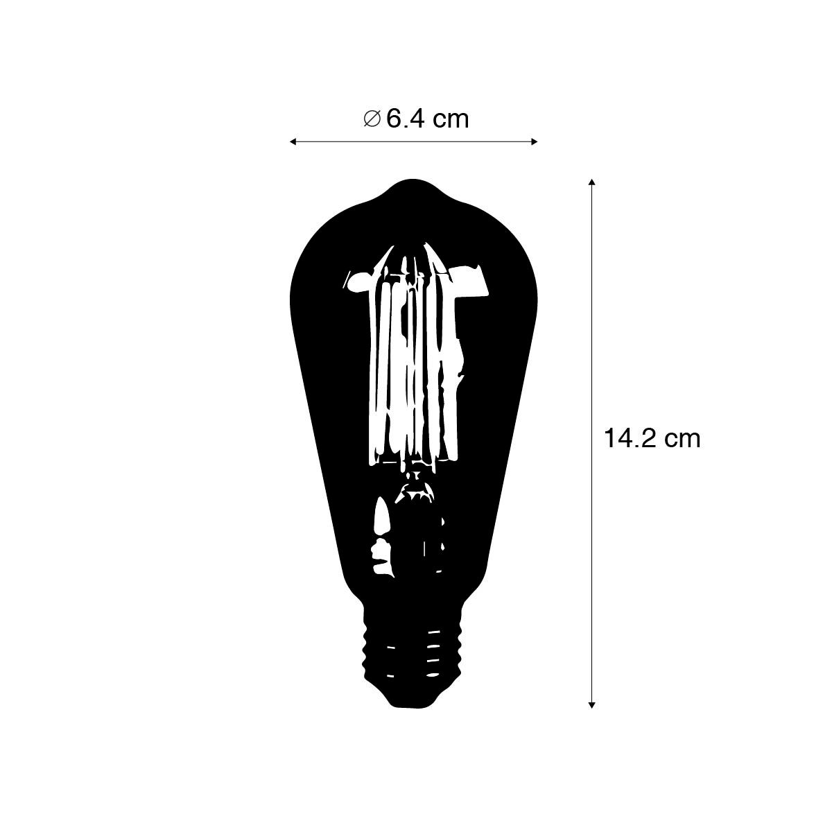 Set van 2 smart E27 LED lampen ST64 smoke 7W 400 lm 1800K