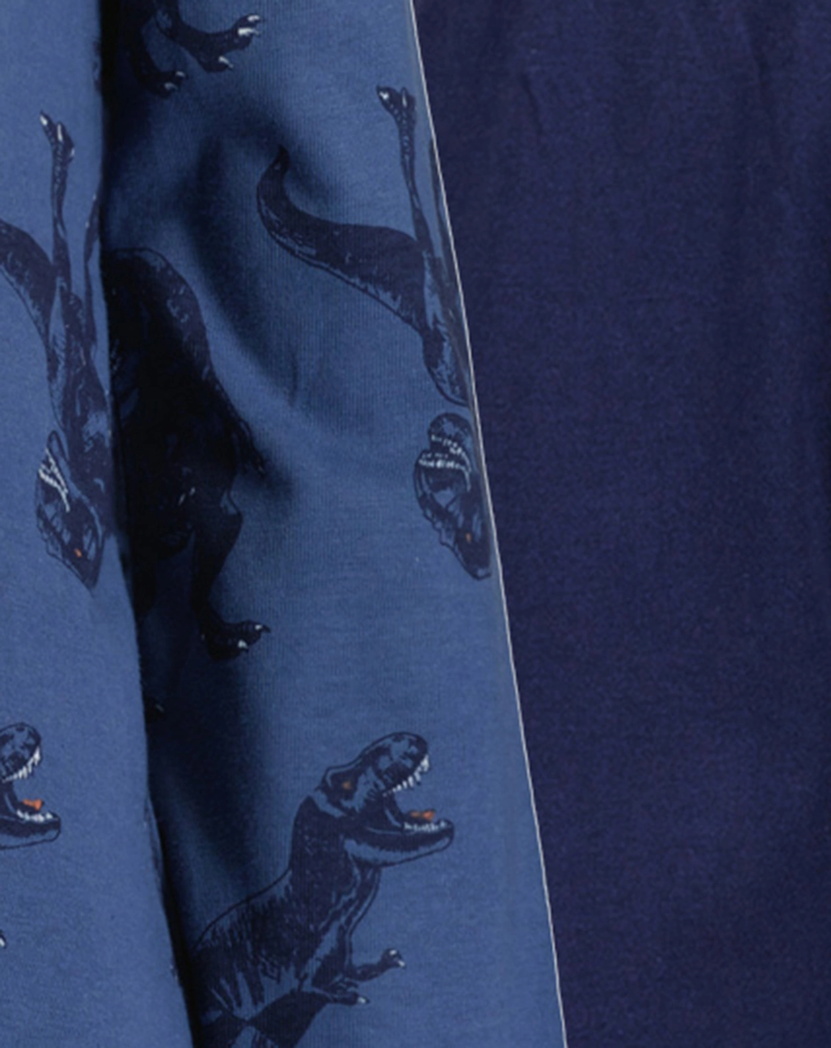 Schlafanzug lang T-REX AOP in jeansblau
