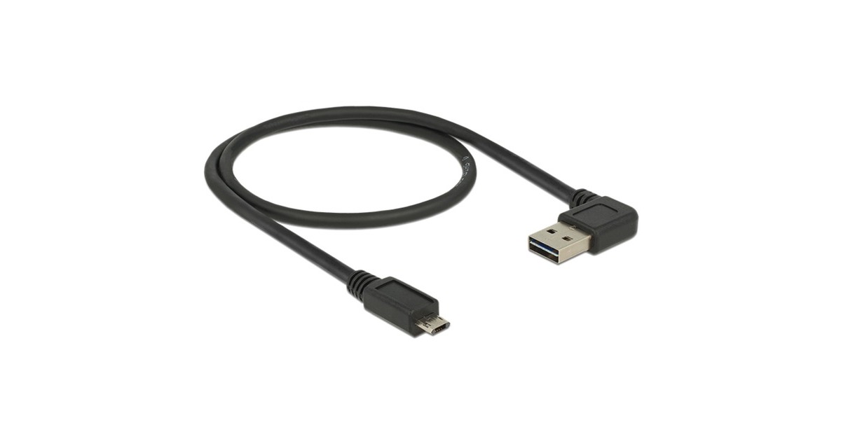 DeLOCKEASY-USB-A 2.0 male > EASY-USB Micro-USB-B 2.0 male  kabel  (Zwart, 0,5 meter)