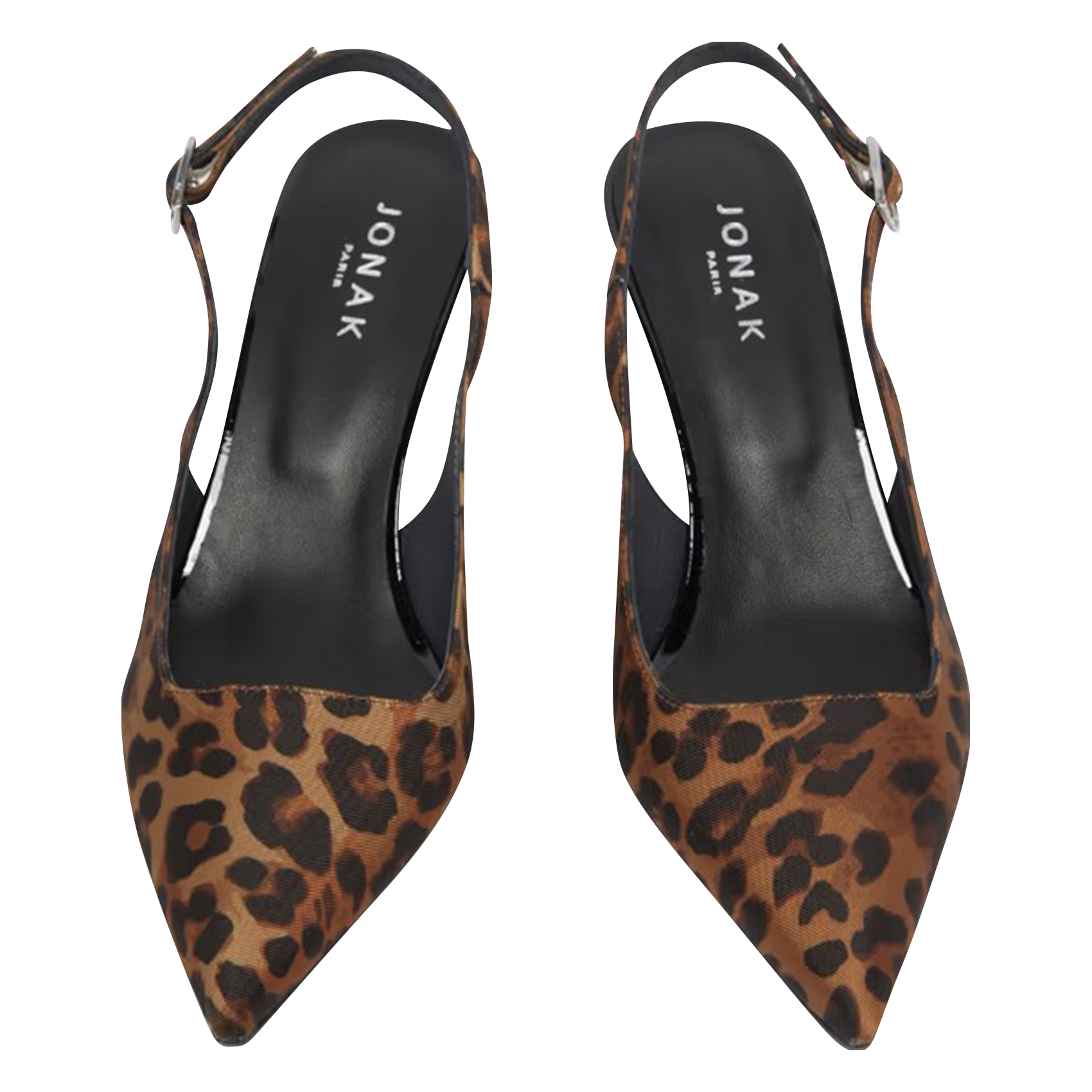 DIAMANTUS - Escarpins slingbacks imprimé léopard| Marron