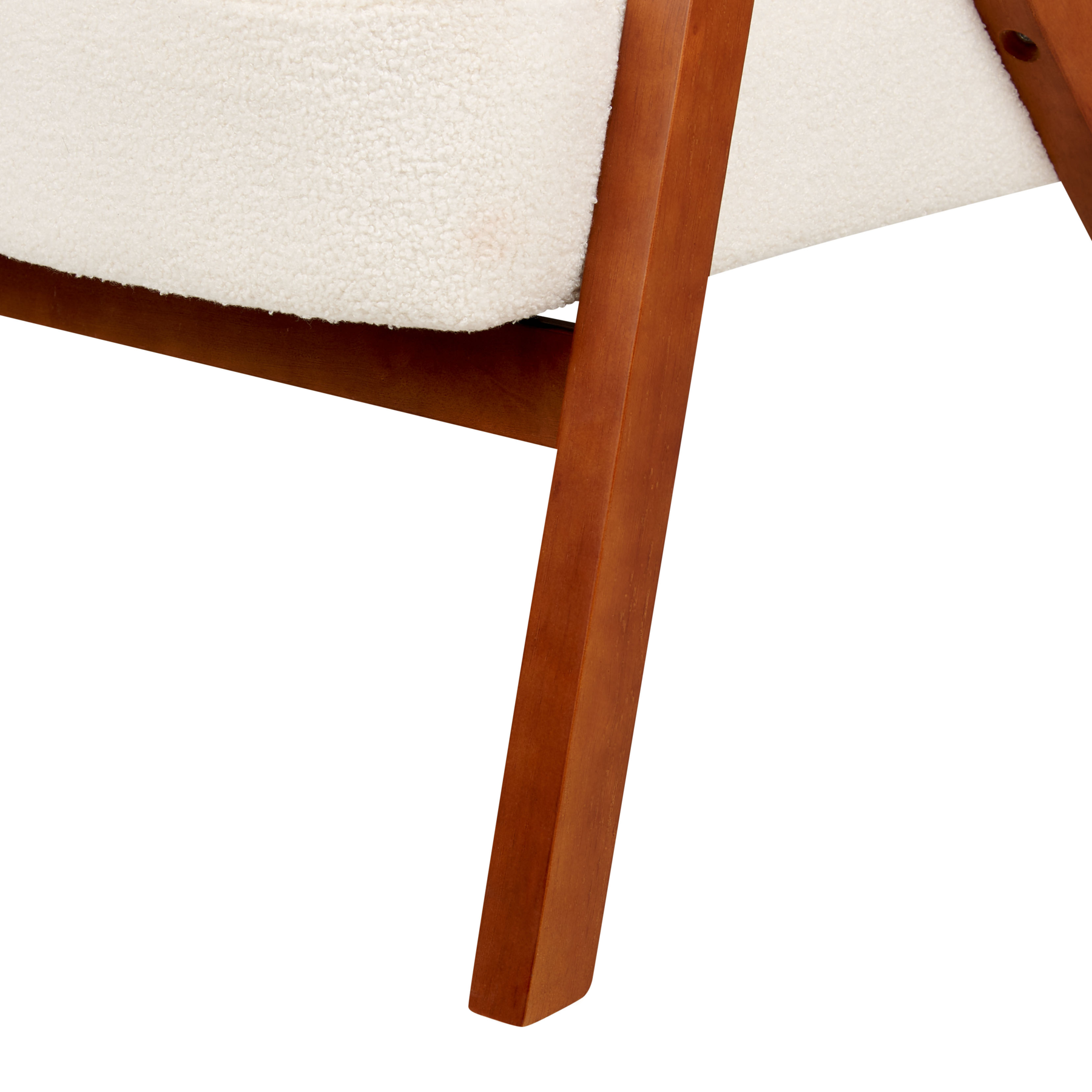 Beliani - SKEI - Fauteuil - Gebroken wit - Bouclé