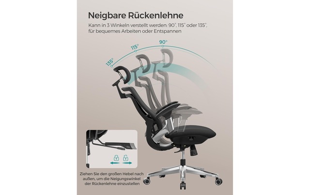 SONGMICS Bürostuhl »mit Armlehnen und Fusskreuz« ()