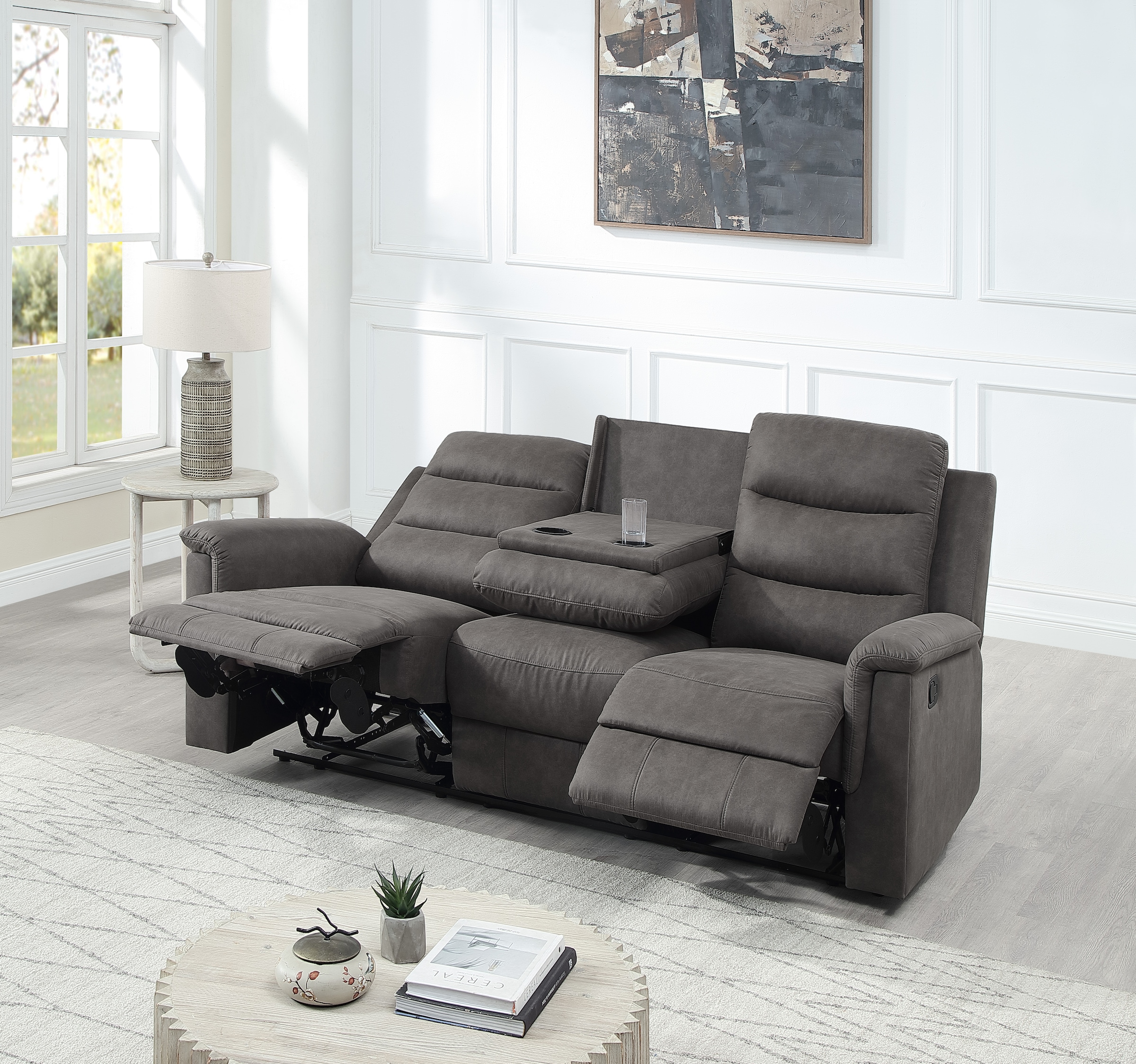 ATLANTIC home collection 3-Sitzer »Cliff mit 2 Relaxfunktionen« Federkern und Becherhaltern in klappbarer Mittelkonsole