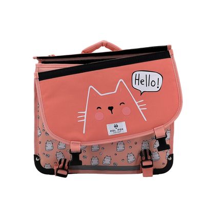 Cartable réversible Hello 38 cm - 2 compartiments - chat - Pol Fox