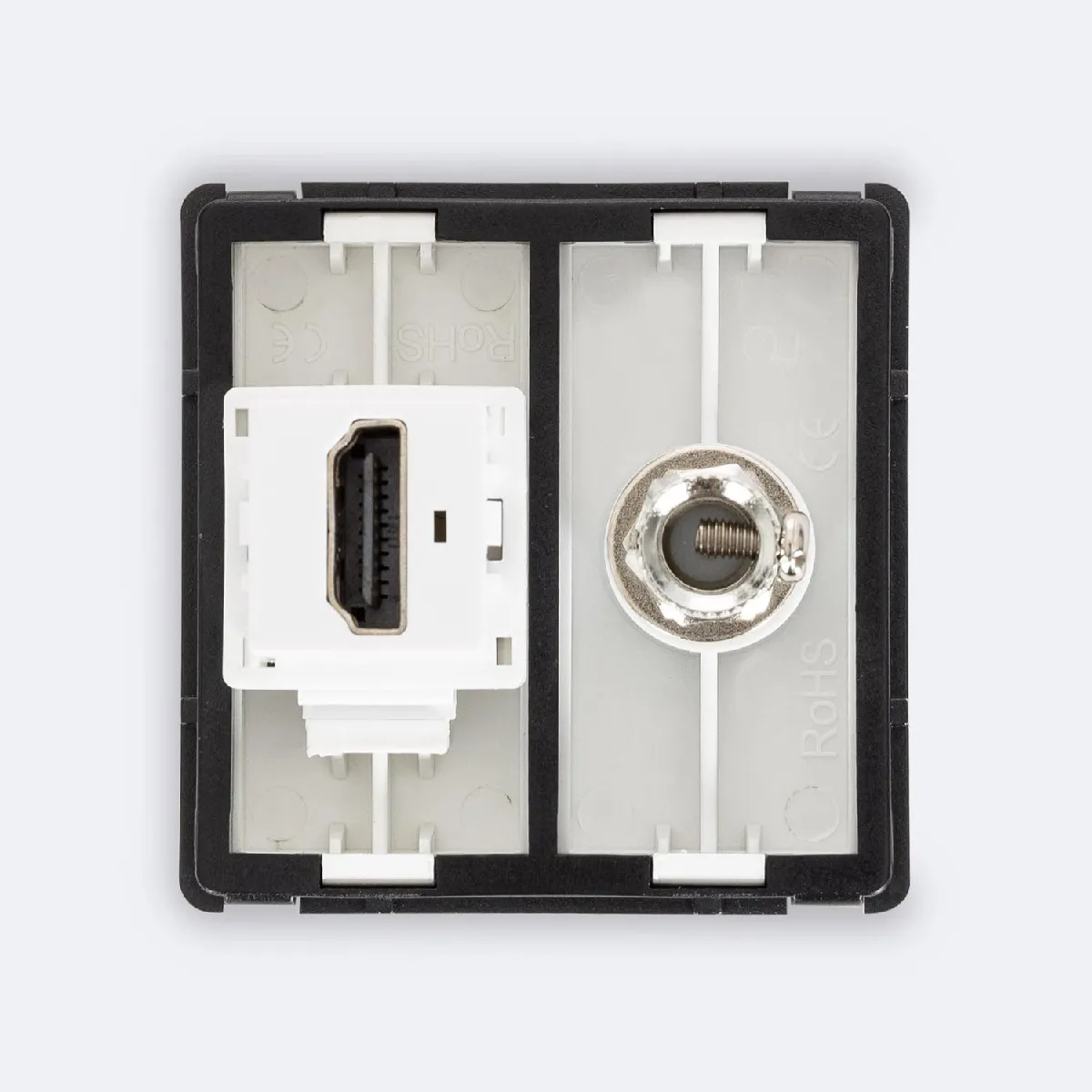 Ledkia Prise TV + HDMI Modern - Blanc