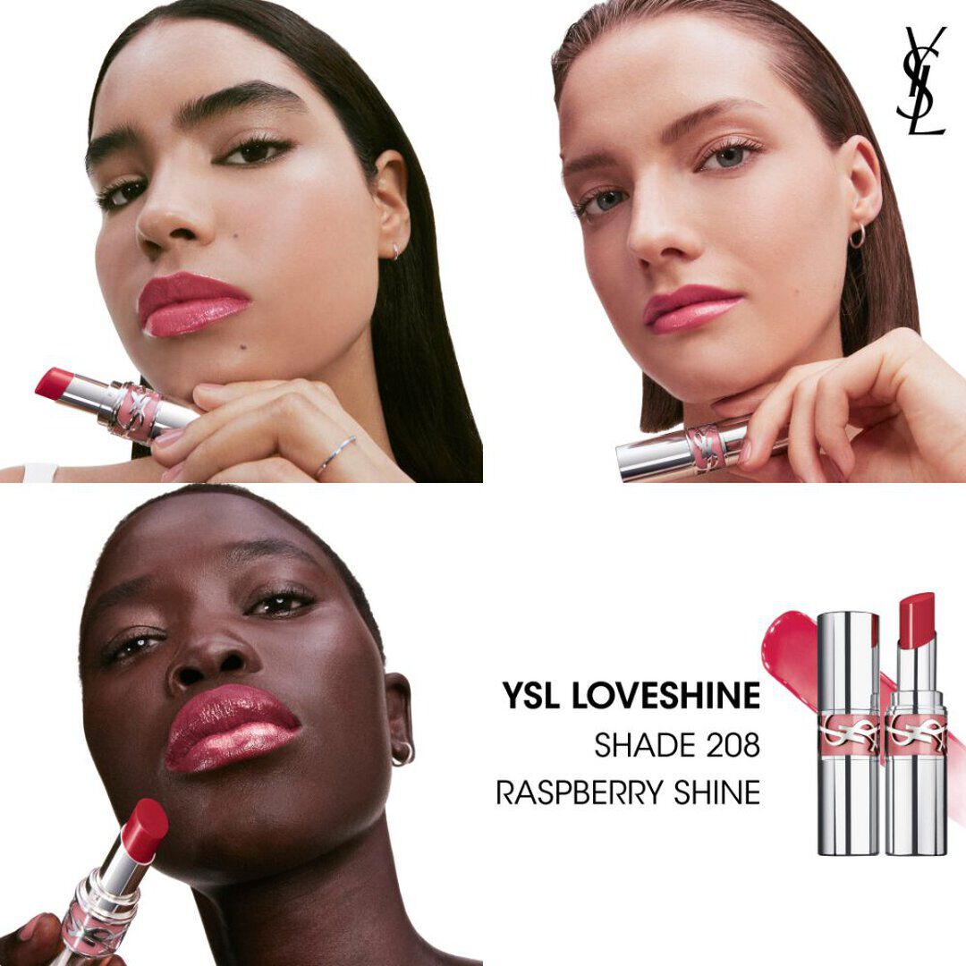 YSL LOVESHINE  ROUGE À LÈVRES BRILLANT ET SOIN - 208 RASBERRY SHINE