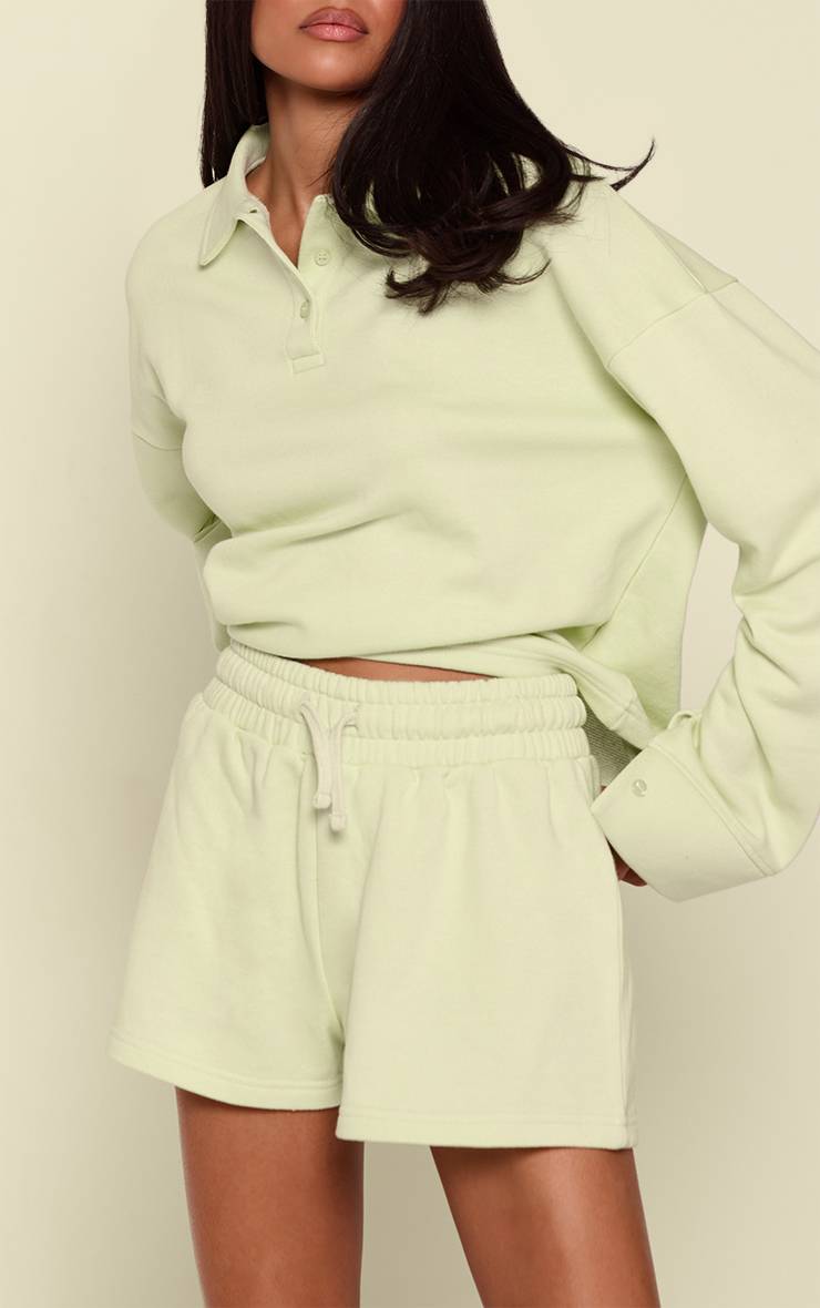 Citron Vert Short De Jogging Mini En Molleton Bouclette