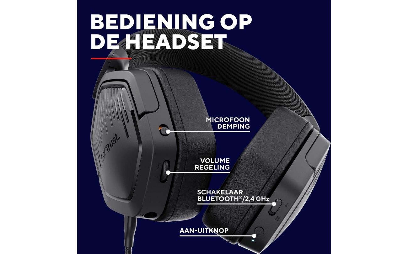 Trust GXT493 Carus Wireless Headset Zwart