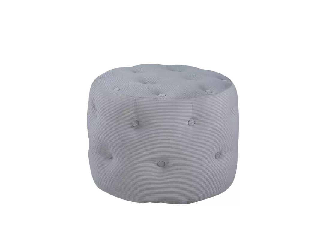 Pouf Capitonné en Velours Côtelé 