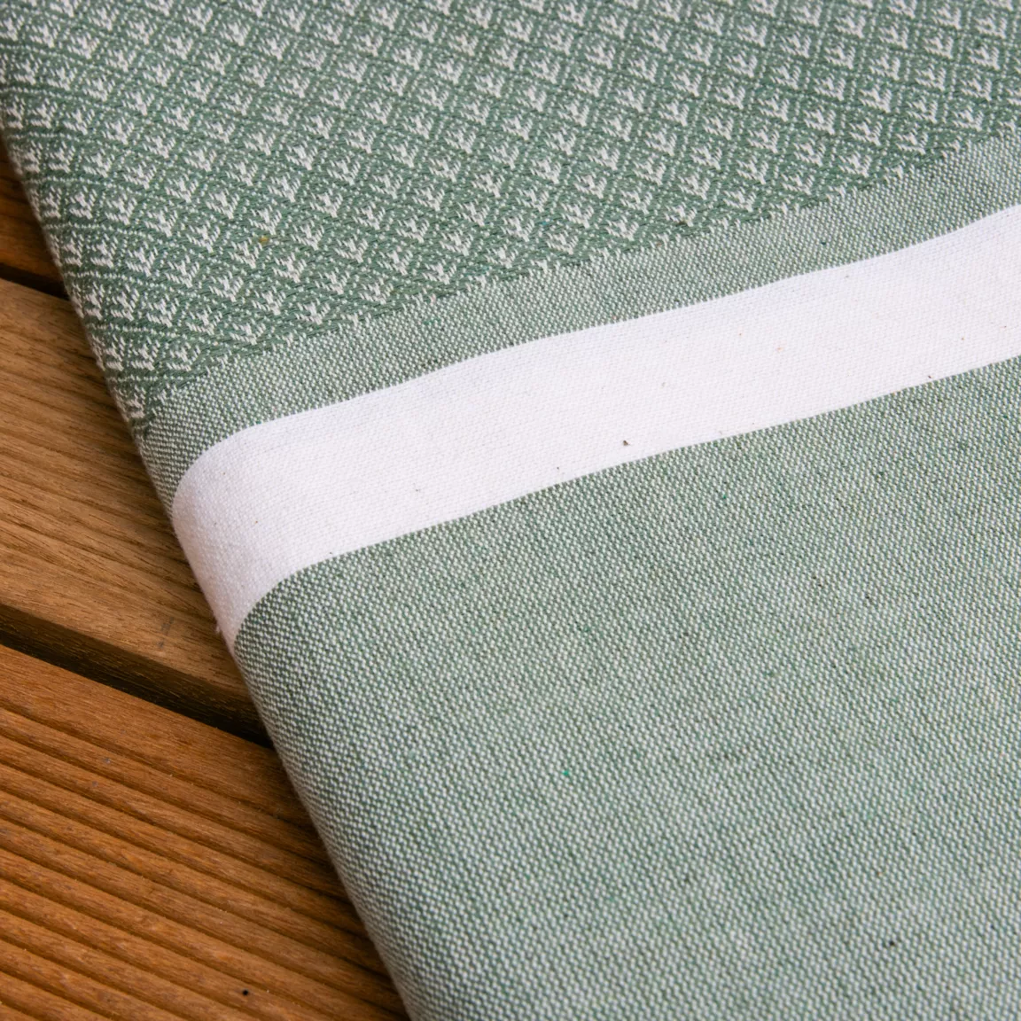 Fouta coton recyclé (100 x 200 cm) Selma Vert kaki