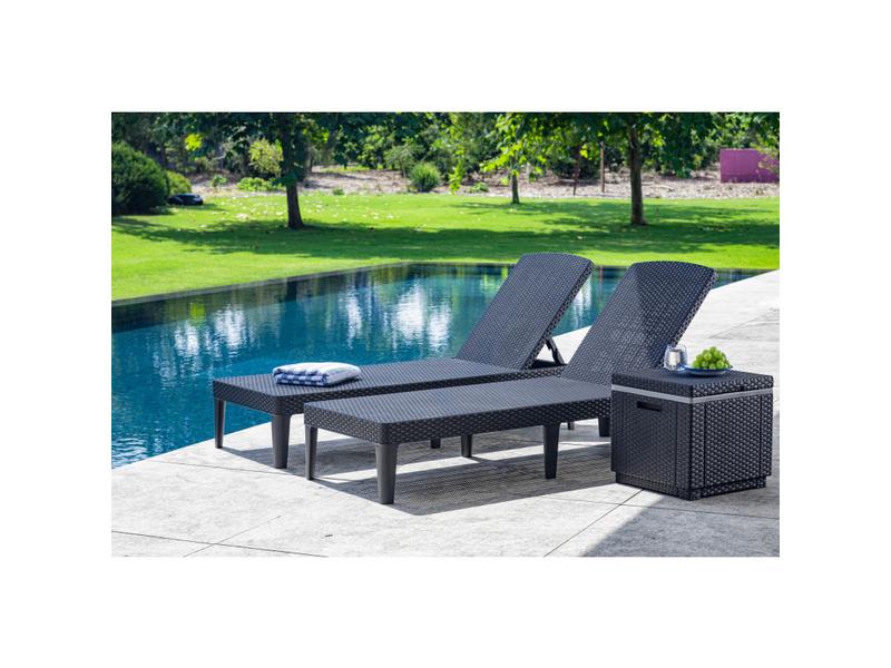 AlliBERT Lounge Tisch Ice Cube, Graphite, 40L, 42 x 42 x 41 Gartentisch