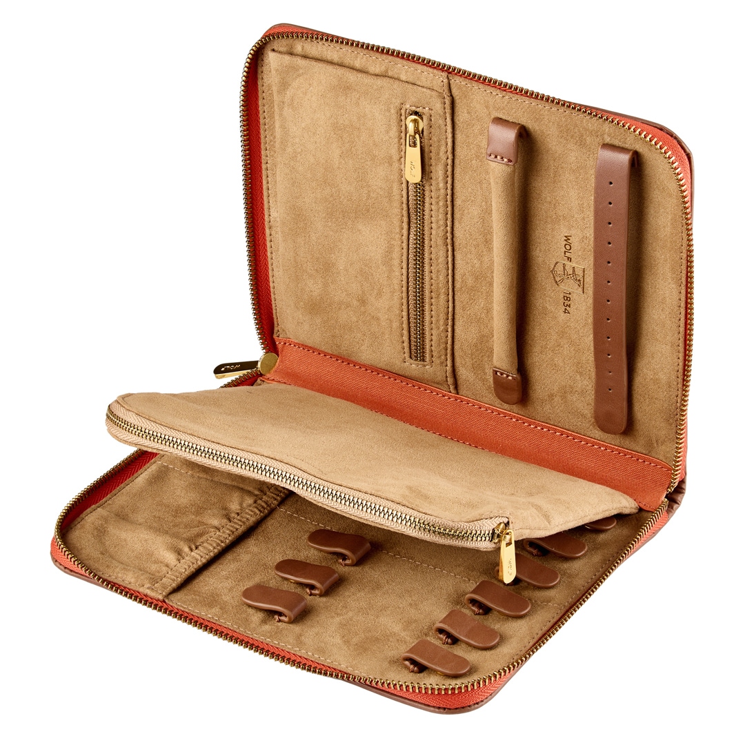 Wolf 1834 Ida Travel Zip Schmuck-Portfolio Orange