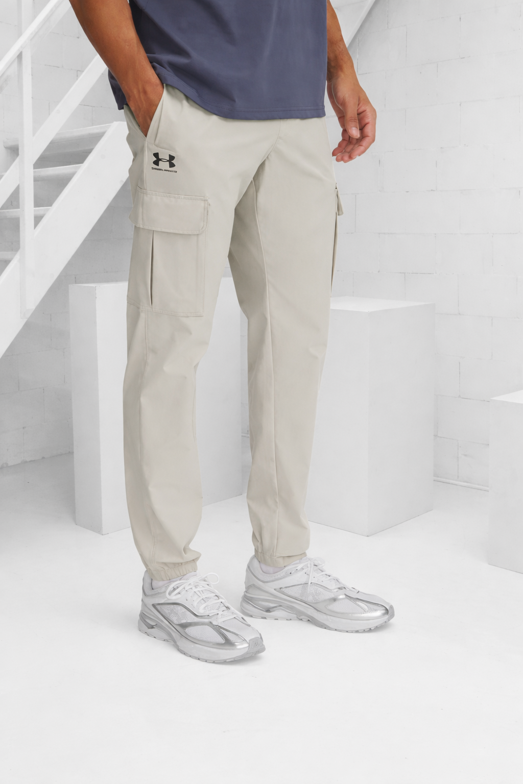 Under Armour Vibe Woven Cargo Trainingsbroek Heren Beige