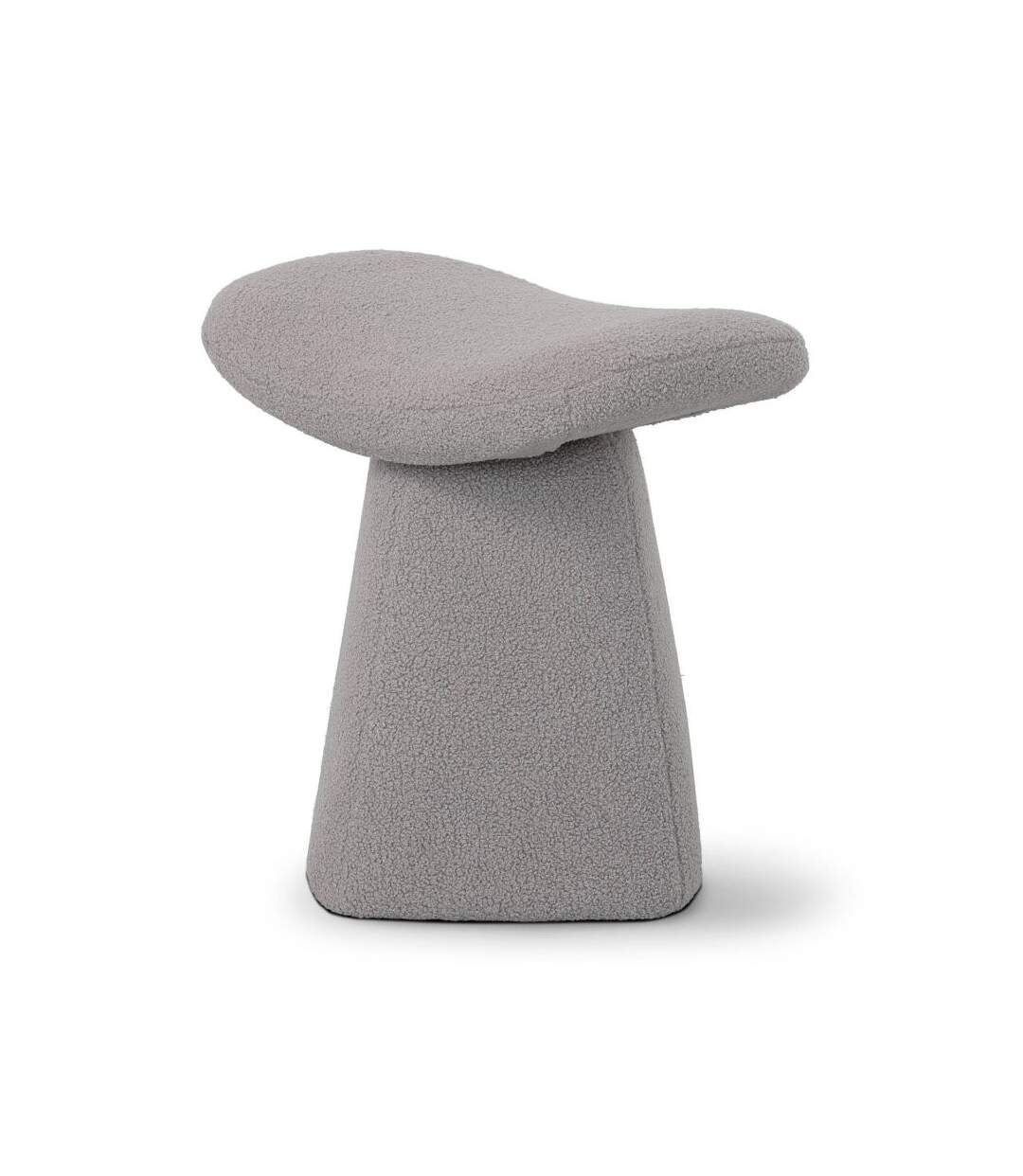 Paris Prix - Tabouret Tissu Bouclette pina 51cm Gris