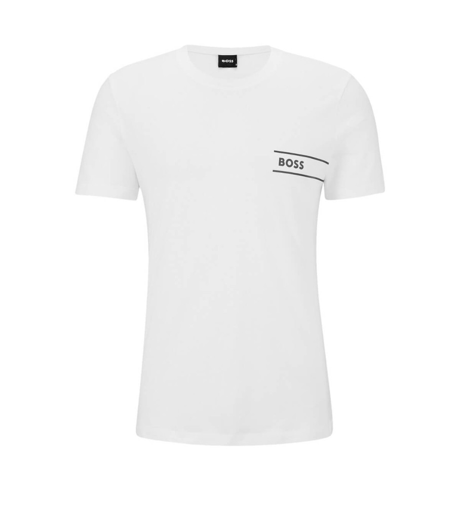 Camiseta branca listrada BOSS