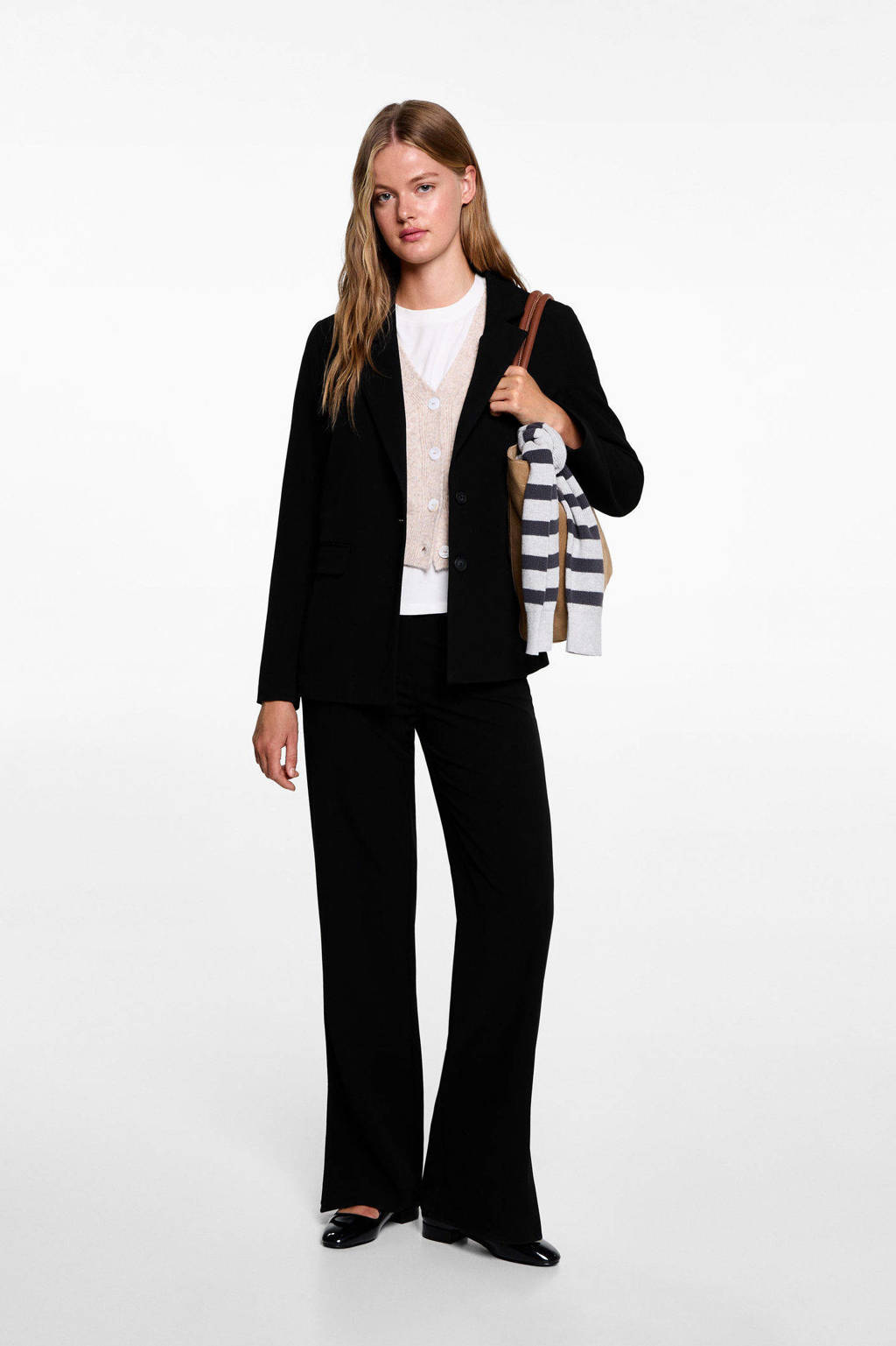 MANGO TEEN regular fit blazer zwart