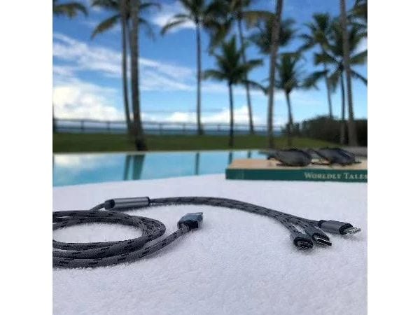 SunSlice Trident Kabel USB - Lightning/Micro-USB A/USB C 1 3-in-1 Ladekabel mit USB-C, Lightning und Micro-USB Anschlüssen