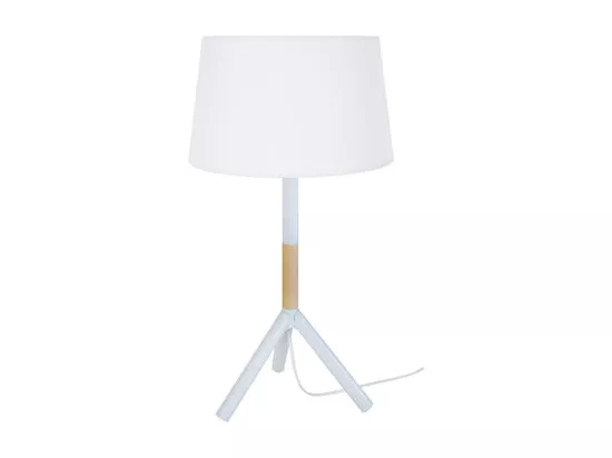 Lampe a poser trepied métal,blanc 62 cm.