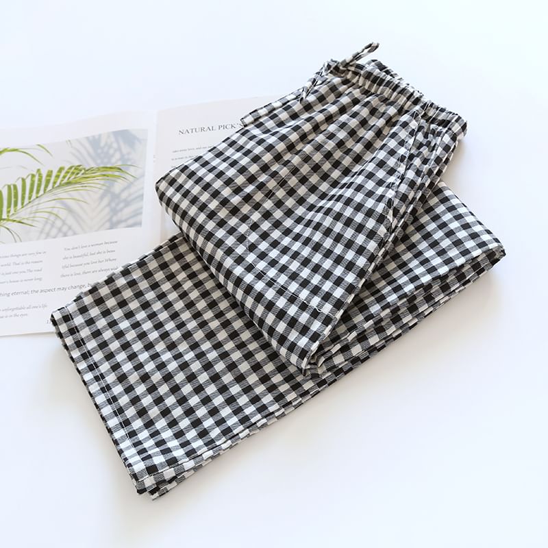 MelMount - Koppel bijpassende pyjamabroek met trekkoord in de taille en ruitmotief (verschillende ontwerpen)