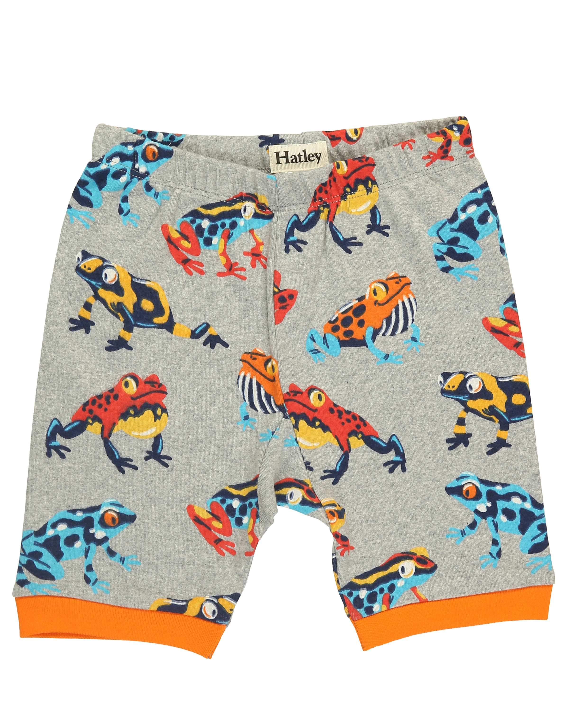 Schlafanzug LEAPING FROGS kurz in grau melange