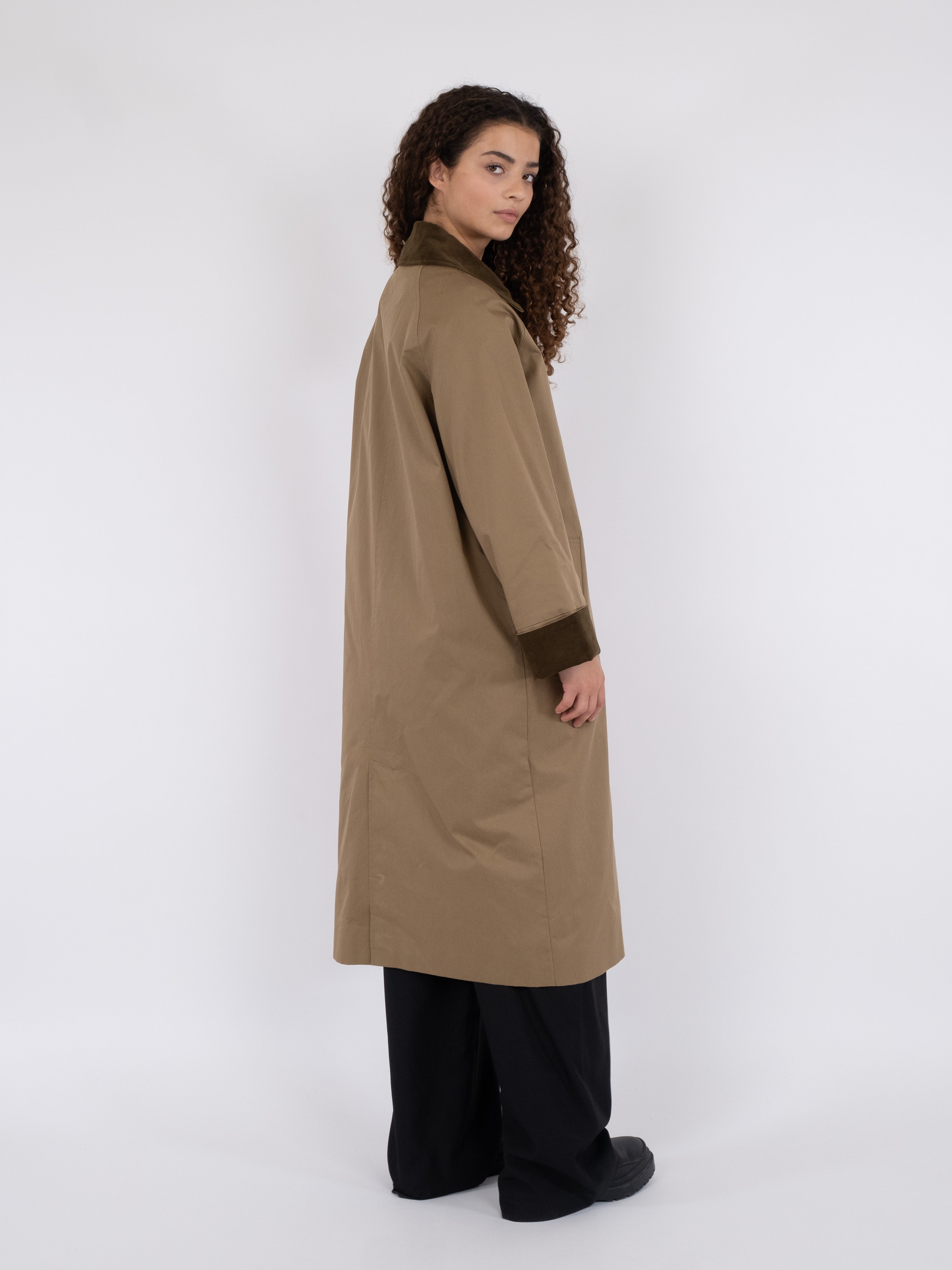 Neo Noir  Anneli Cord trenchcoat - Khaki