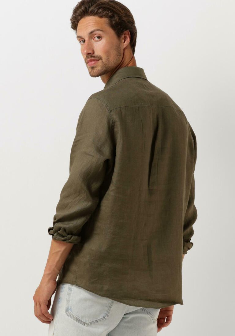 DRYKORN olijf drykorn casual overhemd ramis