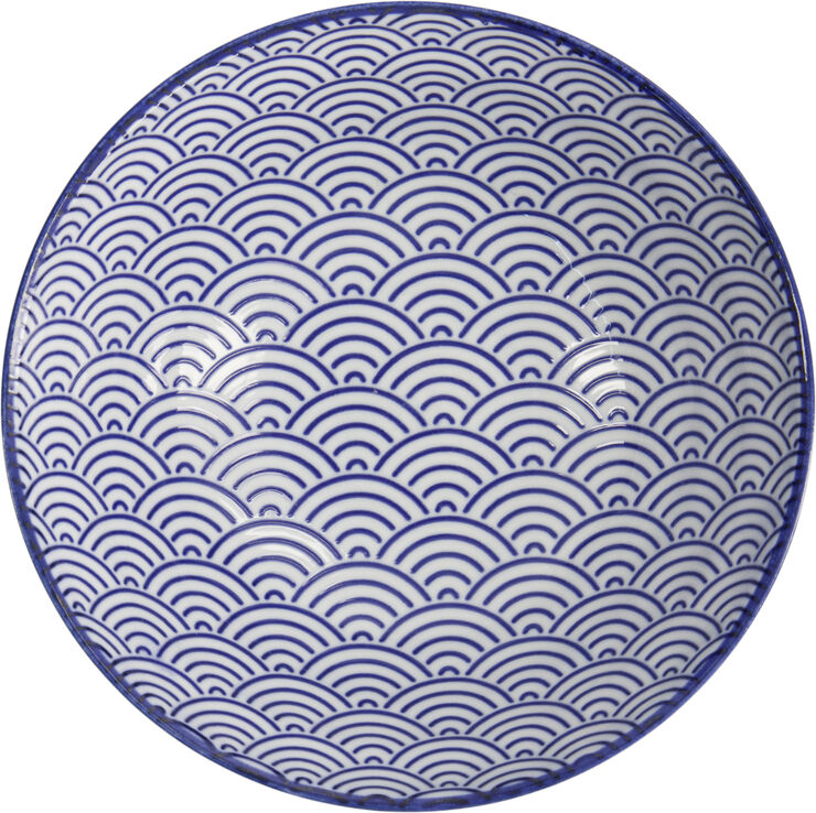 Tokyo Design Studio Nippon Blue Soba Bowl 21x7. 8cm 1. 1l Wave Blue/white