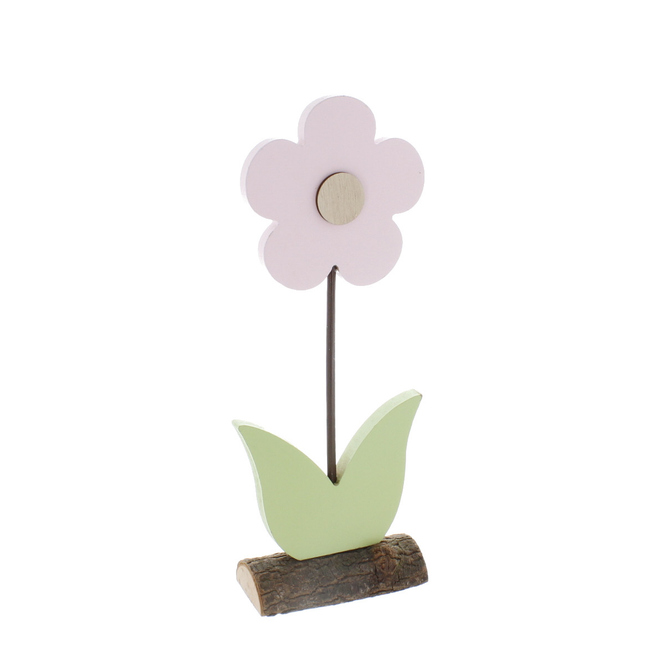 Standdeko Holzblume - ca. 10 x 4 x 28 cm - 1 Stück
