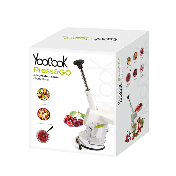 Dénoyauteur de cerises Press&Go avec fixation ventouse Yoocook