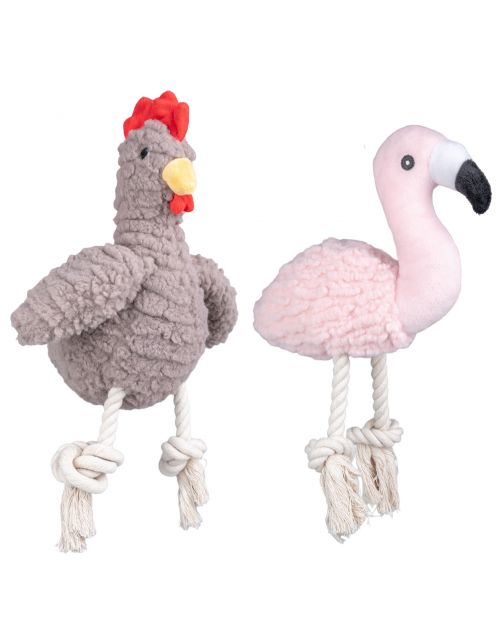 Adori Kip En Flamingo Speelgoed - Hondenspeelgoed - Assorti