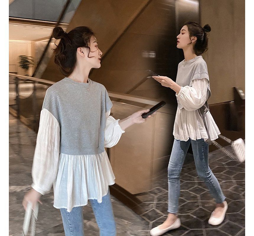 Lewwe - Zwangerschapsmock-tweedelige blouse