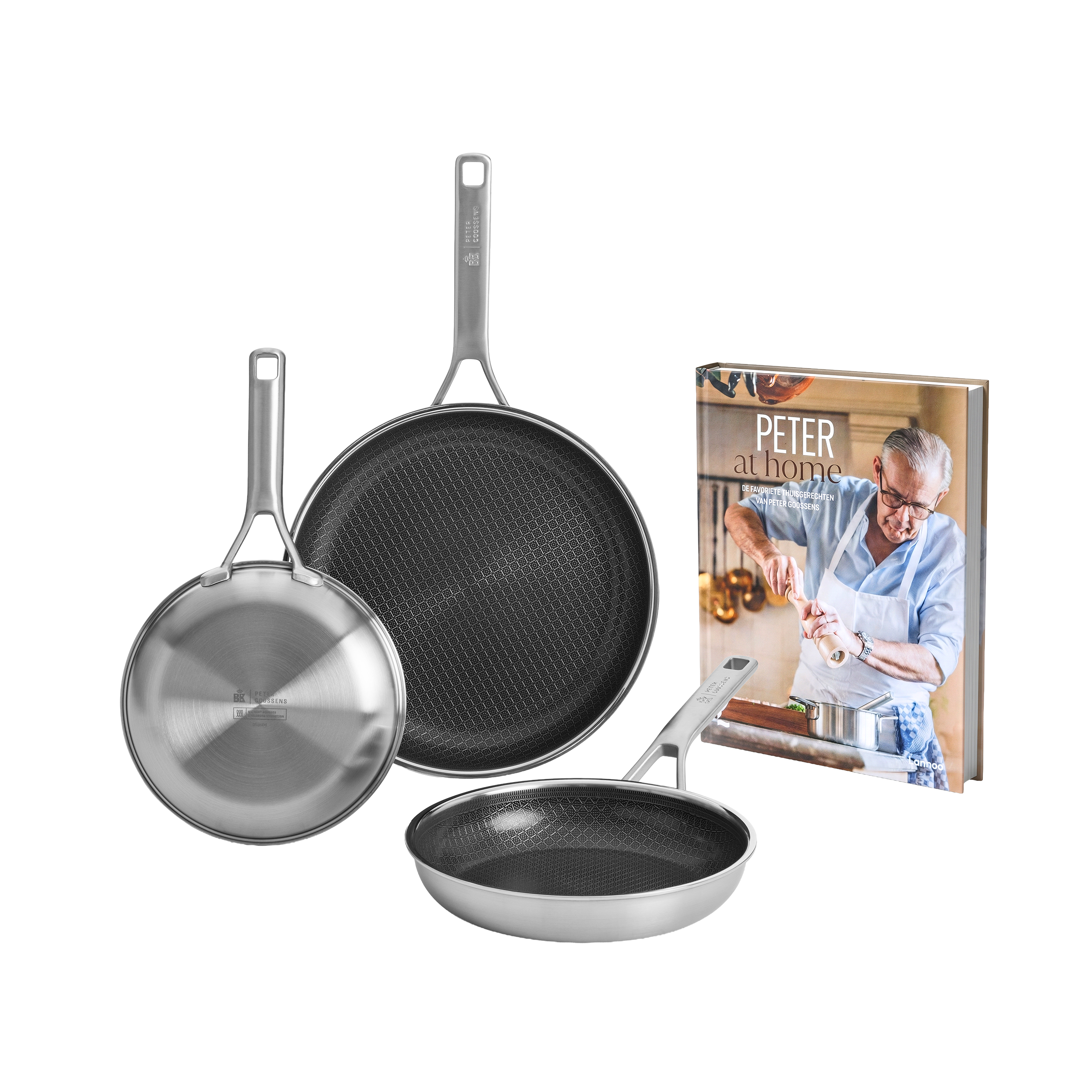 Durabond Hybride koekenpanset (20cm   24cm   28cm) met Gratis kookboek