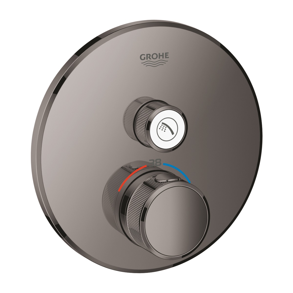 Grohe Grohtherm SmartControl thermostaat met omstel rond hard graphite