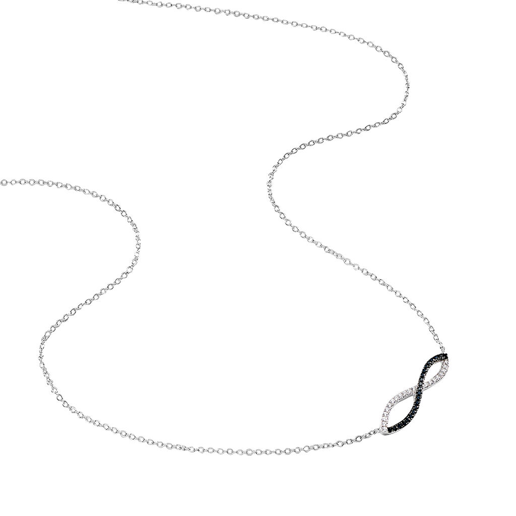 Collier Prudentia Argent Blanc Oxyde De Zirconium