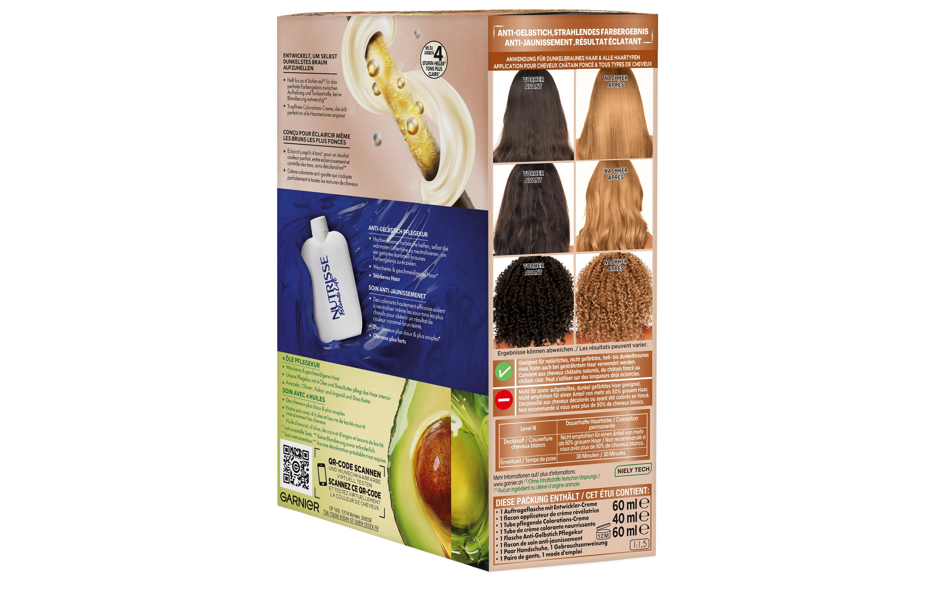 Haarcoloration Blonde Lift CaramelAufhellung in Karamell Toffee hellt dunkles Haar ohne vorherige Blondierung um bis zu vier Stufen auf