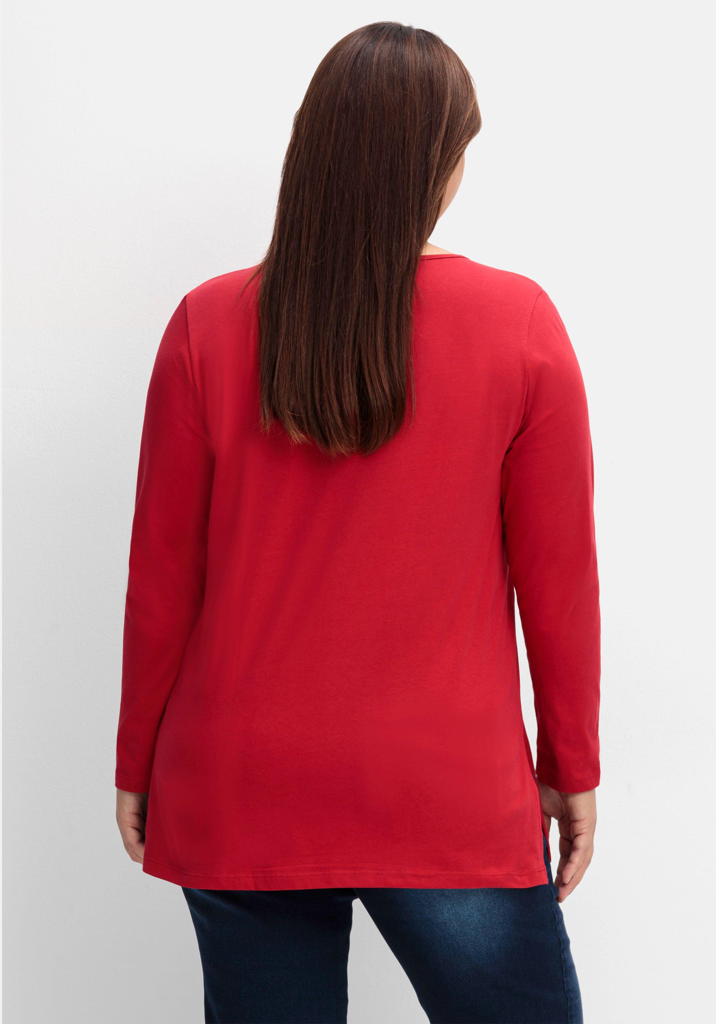 Longshirt mit hohen Seitenschlitzen
