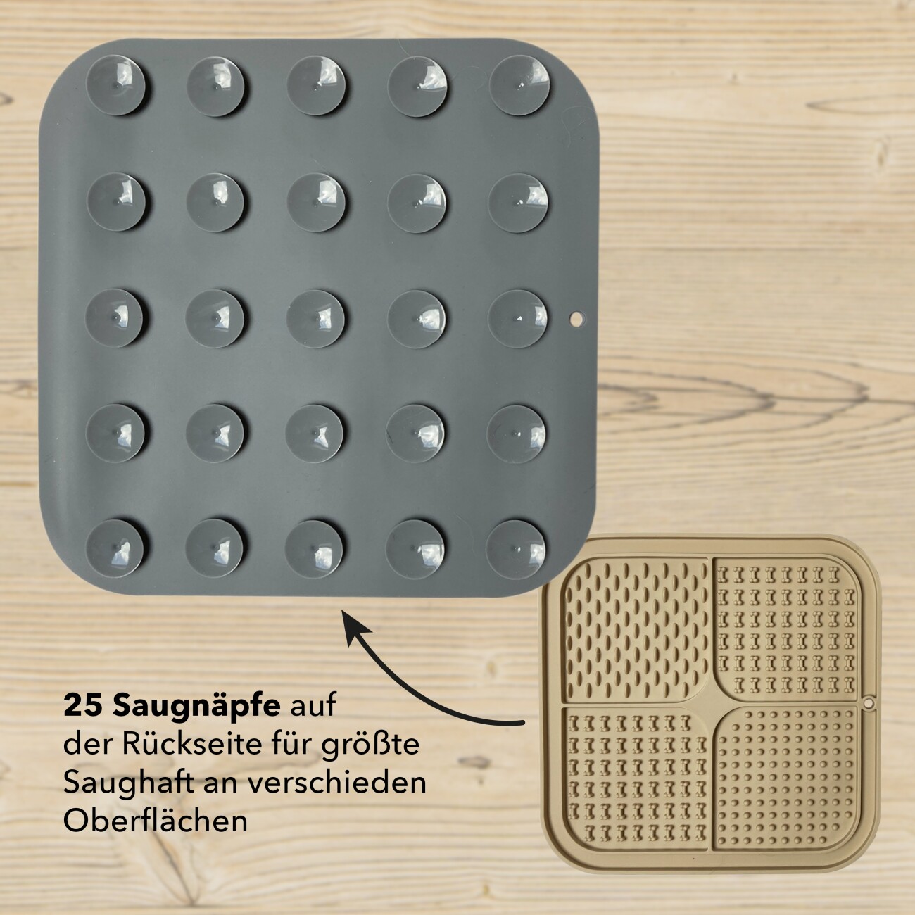 Dieter Dackel Schleckmatte 2er Set mit Spatel und Bürste