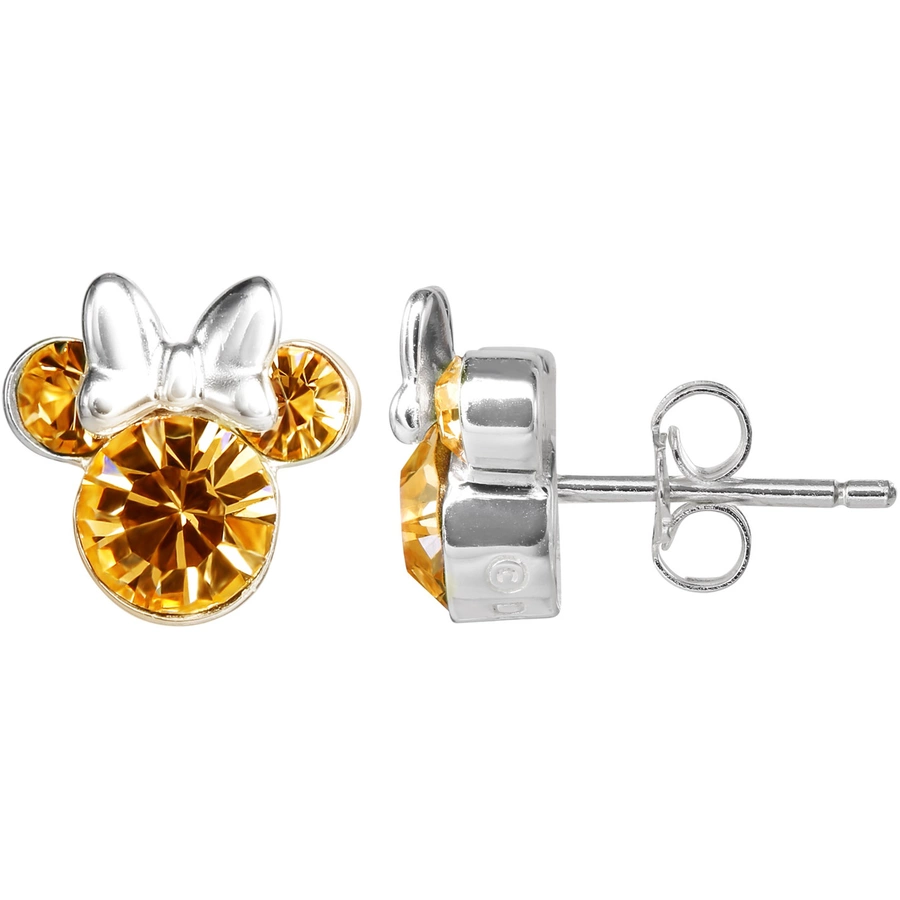 Kinder-Ohrringe Geburtsstein November Gelb 925 Silber yellow
