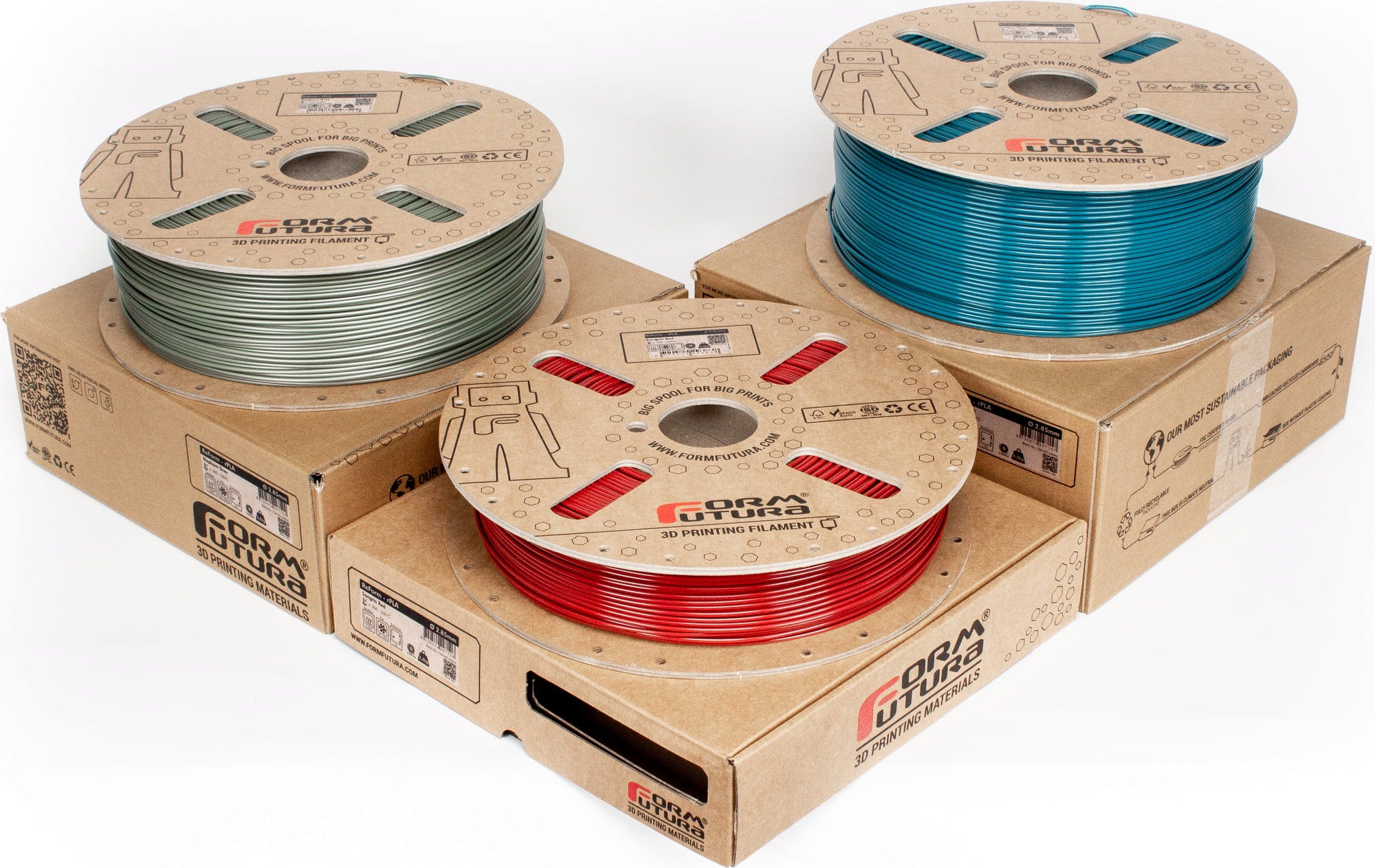 FormFutura  ReForm - rPLA Moss Grey, 1,75 mm / 1000 g    Nachhaltiges PLA-Filament für einen unkomplizierten Druck