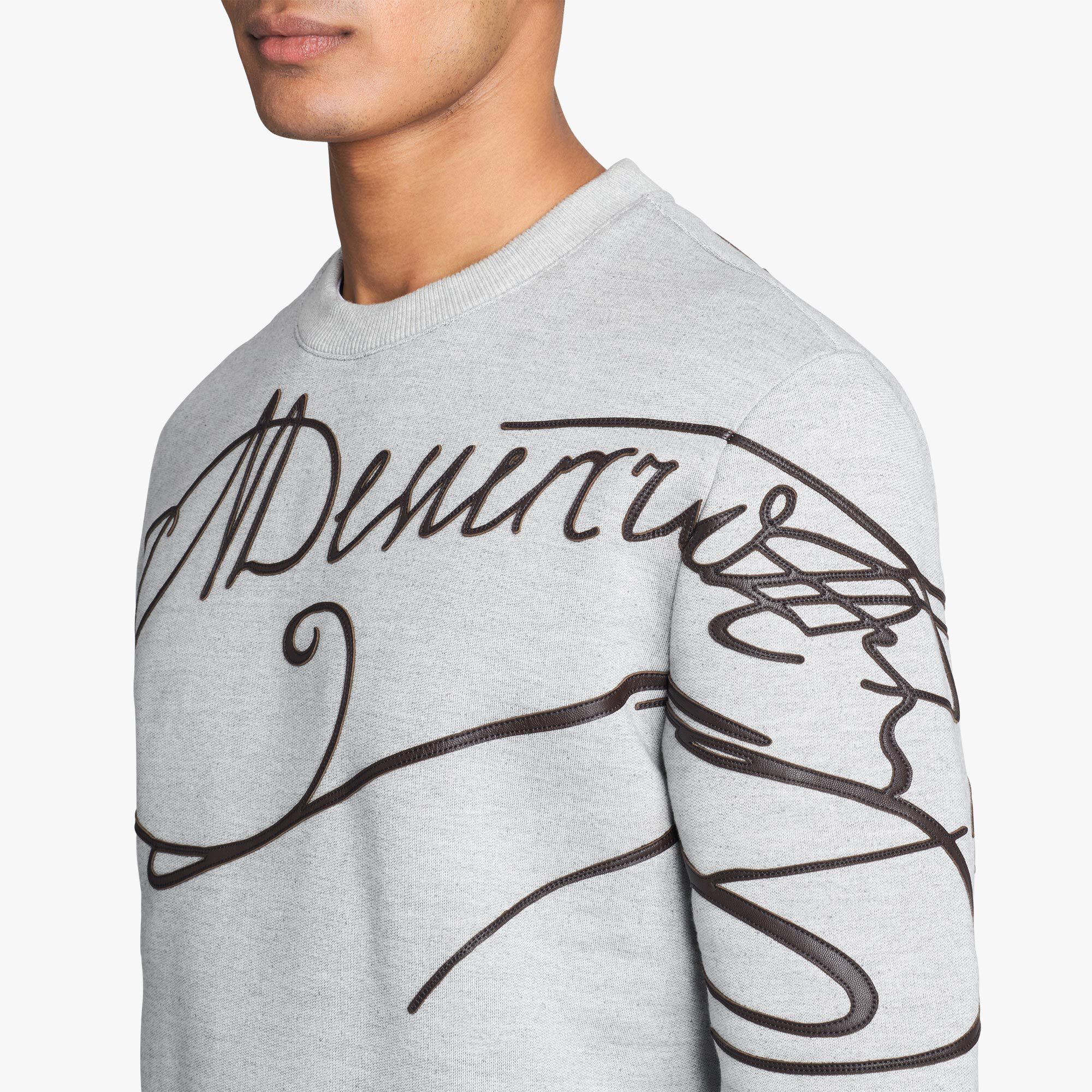 Sweat Avec Broderie Scritto En Cuir