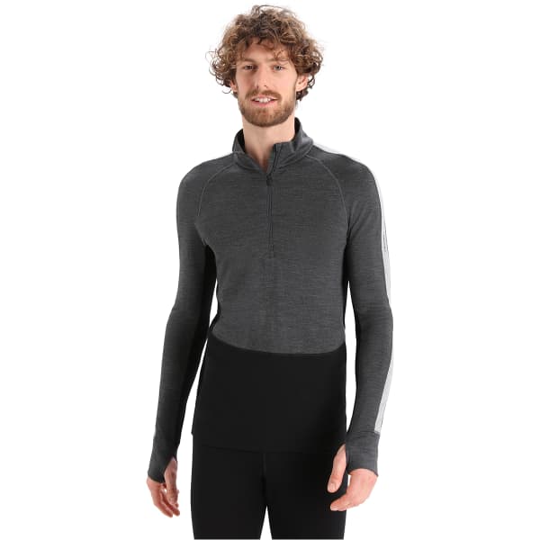 T-shirt thermique ICEBREAKER M ZONEKNIT 260 LS HALF ZIP JET HTHR/BLK/METRO H/CB