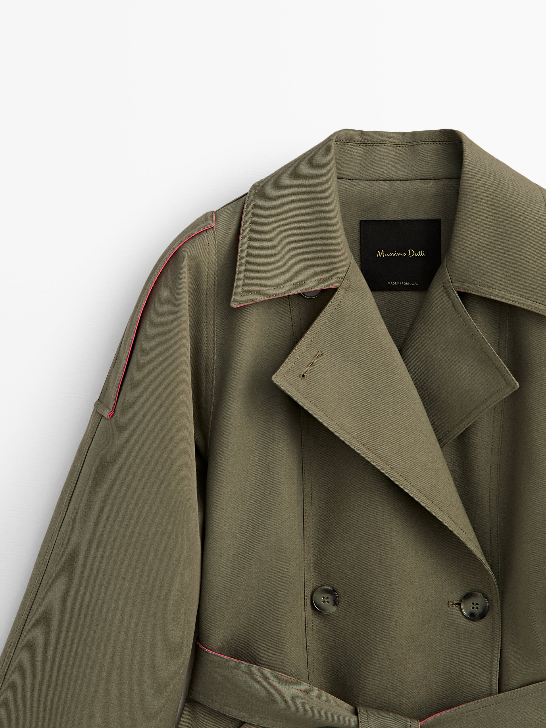 Trench coat em cores contrastantes - CAQUI