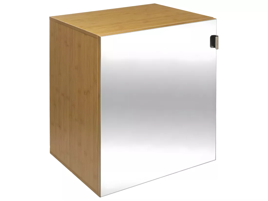 Meuble Étagère de salle de bain en Bois Porte Miroir modulable H 55 cm