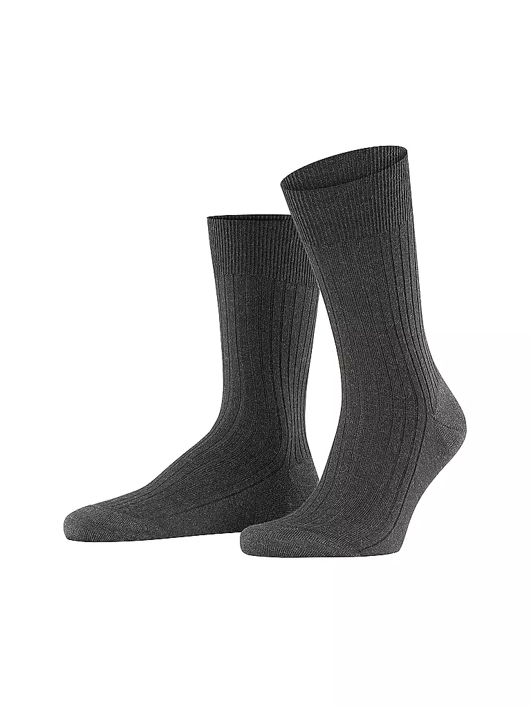 FALKE Socken BRISTOL PURE anthracite mel. grau